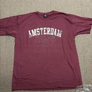 New Men’s FOX Short Sleeve Burgundy AMSTERDAM T-Shirt XL